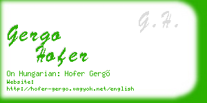 gergo hofer business card
